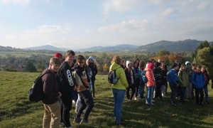 Uczniowie klas ósmych podczas wycieczki do Żywca.
