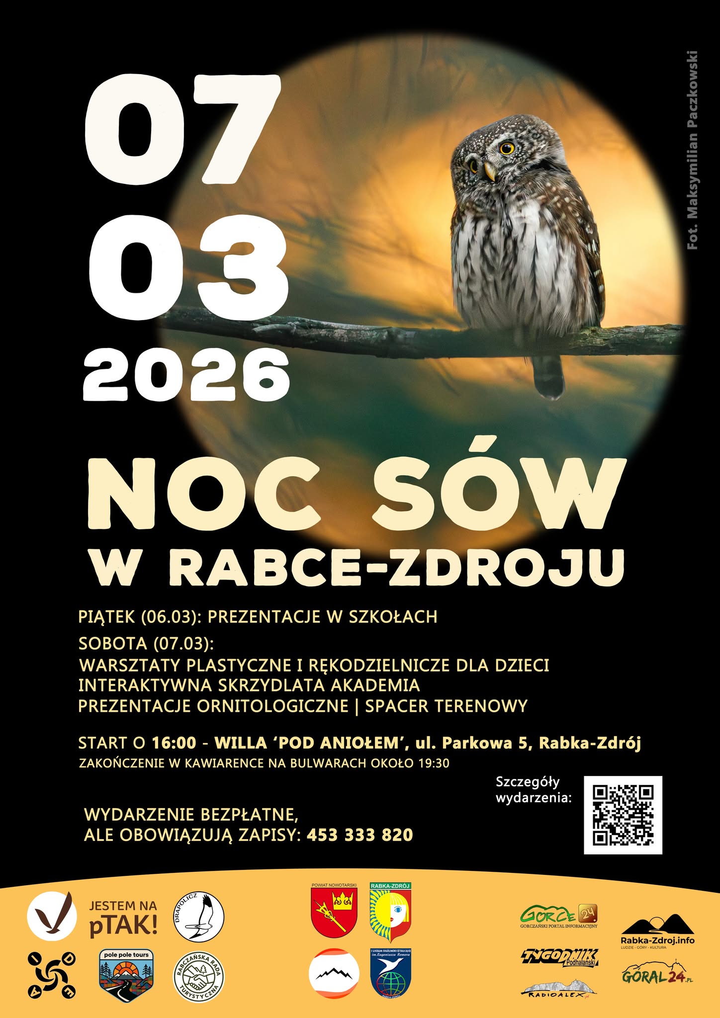 2 NOC SÓW RABKA ZDRÓJ WSZYSTKIE PATRONATY
