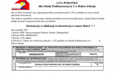 1,5% podatku 